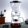 Kaffekrukor Creative Glass Cold Brew Pot Ice Dripper Hållbar vattenkokare Iced Maker Practical Coffeeware 231214
