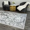 Tapis de luxe Carpets en gris avec cercles argentés, motif abstrait