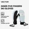 Skidhandskar Vector Women Professional Five Finger Ski Gloves Ultralight Thicken Warm Winter Fleece Mitten Handskar Vattentäta snowboardhandskar23118