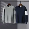 Srmt Männer und Frauen Pullover Modedesigner Thombrownsweatshirt Waffel Neue Marke Rundhalspullover Langarm Vier Bar Koreanischer Freizeitmantel