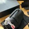 Bolsa feminina designer de moda preta bolsa de ombro caviar em forma de y bolsa com caixa de presente bolsas de corpo cruzado de couro genuíno para mulheres bolsa de alta qualidade