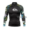 Damen Bademode Herren Surfen Rashguard Shirts Langarm Eng UV-Schutz Wassersport Schwimmen Schwimmanzug Tauchen Tops Boxen T-Shirt