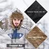 Trapper Hats Mens Winter Trooper Earflap Warm Russian Waterproof Ski Hat Bomber Cap Ear Protectors 231213