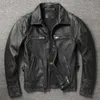 Men's Leather Faux Men Cowhide Coat Genuine Jacket Vintage Style Man Clothes Motorcycle Biker Jackets Plus Size 134cm 231213