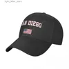 Berretti da baseball Berretto da baseball San Diego America Flag USA Stati Uniti Città Wild Sun Shade Cappellini da esterno regolabili con visiera YQ231214