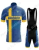 Équipe nationale Suède 2021 Maillot de cyclisme Ensemble d'été Vêtements de vélo Hommes Chemises de vélo de route Costume Cuissard à bretelles VTT Ropa8745353