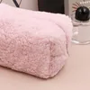 Cosmetic Bags Lambswool Plush Large Travel Toiletry Bag With Zipper Capacity Solid Color For Women Girls Toiletries Accessories