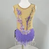 Liuhuo تخصيص Hythmic Gymnastics Hedards Girls Women Purple Artistics Artistics Performance Wear Crystals