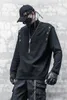 Men's Tracksuits Dark Avant-Garde Style Techwear Women Trend Stand-up Collar Base Clothing Fashion Long-sleeved Pullover Sweater With The