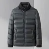 Mäns ner parkas affärer casual vinter mäns vita down jacka outwear varm lös solid puffer rockar avtagbar hatt+inre topp tjock parkasl231209