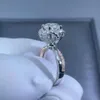 Joia de casamento personalizada arat au750 ouro rosa branco 1.3 ct redondo corte brilhante anel de noivado de diamante para mulheres