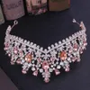 Crystal Bridal Rhinestone koronami ornament włosów Akcesoria weselne Diandem Girls Quinceanera Party Tiaras J0121262B