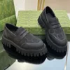 FEMMES HOMMES MAXI MOCASSINS cuir noir et toile 73977 Semelle en caoutchouc EVA Talon bas couple mocassins style académie rétro décontracté mocassins de créateur lettre mocassins taille 35 46