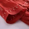 Robes décontractées Femmes Vintage Style français Broderie 2023 Lâche O-Cou Manches courtes Été Robe de couleur unie Robes Para Mujer