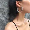 IngeSight Z Punk Geometric Love Heart Bamboo Hoop Earrings Statement Gold Color Metal Earrings for Women Jewelry Oorbellen Party249m