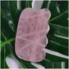 Pistola de masaje Mas Gun Gua Sha Herramienta 100% natural Piedra de cuarzo rosa China Tradicional Spa facial Acupuntura Scra Curación para el cuidado de la salud DHCML