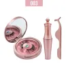 IBCCCNDC Magnetic Liquid Eyeliner Eye Makeup Set lätt att bära långvarig eyeliner falska ögonfransar med pincett Rose Gold LL