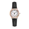 Montres-bracelets Style collégial Mode coréenne Littéraire Artistique Bande de cuir Vintage Étudiant Filles Femmes Petit cadran rond Montre à quartz automatique