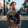 T-shirts pour hommes d'été à manches courtes -chemise de rue Fashion Dark Bird 3D imprimé en vrac grande taille