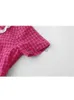 Chemisiers pour femmes Chemises Vintage chemise à carreaux Kawaii col claudine Style Preppy chemisiers pour femmes doux à manches courtes nœud hauts 2022 vêtements de mode d'été YQ231214