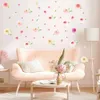 Akvarell rosa blomma vägg klistermärken för barn rum sovrum vardagsrum hem dekoration väggdekor