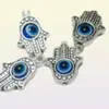 100pcs Hamsa Hand EVIL EYE Kabbalah Luck Charms Pendant For Jewelry Making Bracelet 19x12mm276k7652498