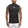 Men's Tank Tops Compression Sleeveless Shirt Gym Vest Mens Workout Top Bodybuilding Tight Fitness Clothing Sports Muscle Tees