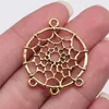 Charms 10st 28 34mm 4 Color Metal Alloy Dream Catcher Connector för DIY Jewelry Hollow Pendant Armband Making
