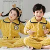 Pajamas Winter Baby Clothes Pajamas Set Girls Boys Pijamas Children's Warm Flannel Cartoon Dinosaur Sleepwear Fleece Night Clothes Suits