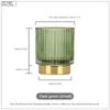 Boîtes de rangement Gold Glass Bodet Rich Texture Stripe Stripe Styl Solder épaissis Box cosmétique vert foncé Vase de bureau