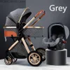 Kinderwagens # Luxe kinderwagen 3 in 1 draagbare reiswagen Opvouwbare kinderwagen Hoog landschap aluminium frame Geboren babykinderwagens # 273m Q231215