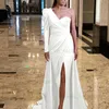 Urban Sexy Dresses Women Sexy High Slits Gown Dress Elegant Ladies One Shoulder Tail Banquet Evening Party Long Dress Wedding Guest Maxi Dress Robe T231214