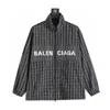 Mens Jacket Coat Fashion Show Style Korean Plaid Embroidery Slogan Stitching Submachine and Womens Brand