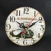 Wall Clocks 12cm Rustic Wooden Timer Vintage Home Antique Office Chic Shabby Kitchen Clock