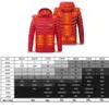 Men's Down Parkas Men Heated Jackets Outdoor Coat USB Electric Battery Long Sleeves Heating Hooded Jackets Warm Winter Thermal Clothing 231213