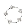 Van-Clef Arpes Bracelet Designer Femmes Original Qualité Bracelet 925 Quatre Feuilles Herbe Cinq Fleurs Bracelet Femme Or Blanc 18 Carats Laser Bracelet