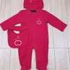 Baby designer new baby onesie pure cotton fashion long-sleeved climbing suit Ha hat bib three-piece set f015