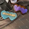 Colorful Heart Hair Clips Letter Spring Clip for Women Diamond Girls Barrettes Lovers Birthday Gift