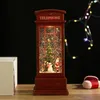 Decorative Objects Figurines Rotating Christmas Tree Music Box Christmas Eve Crystal Ball Floating Snowflake Shining Toy Ornaments Table Decoration 231214