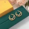 Luxe designer oorbellen hoogwaardige stud gold letters klassieke minimalistische oorbellen grote ronde merk sieraden oorbel voor vrouwen bruiloftsfeestcadeaus goed leuk