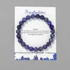 Bracelets de perles de Lapis Lazuli de haute qualité, pierre naturelle, cristal, Apalites, élastiques avec Message, cadeau pour femmes et hommes