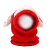 Bébé hiver crochet chaud chapeaux enfants à la main tricoté laine fil casquettes mignon chien forme oreille plus chaud écharpe chapeau bébé châle enfants chapeaux de fête Q833