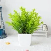 Decorative Flowers Artificial Bonsai Green Fake Plant Simulated Succulent Flower Potted Eucalyptus Indoor Home Bedroom Garden Decoration