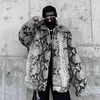 Casacos masculinos de pele falsa Hybskr Oversized Homens Jaquetas de pele falsa Padrão de pele de cobra Engrossar Casacos Gótico Harajuku Marca de moda Masculina Hip Hop Fashion Parka Q231212