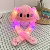 Casquettes Chapeaux Dessin animé brillant enfants en peluche oreilles mobiles chapeau de lapin drôle chapeau de lapin lumineux Cosplay fête de Noël chapeau de vacances 5-18 ans adulte 231213