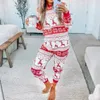 Familjsmatchande kläder Vinter julfamilj Pyjamas Set Mamma pappa barn Baby Matching Outfits Elk Print Casual Softweal Rear Xmas Look Pyjama 231213