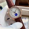 Men's Watch Automatic Mechanical 18K Rose Gold Moon Phase Date Watches 39mm Crocodile Pattern Pin Buckle High-end Wristband275U