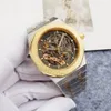 Najwyższej klasy zegarek szkieletowy luksusowy projektant automatyczny ruch mechaniczny zegarek 42 mm tarcza Sport ze stali nierdzewnej z modą Montre de Luxe