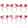Party Decoration Valentines Day Headband Chic Hair Hoop Red Heart And Lip Birthday