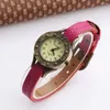 Relógios de pulso Womage relógios femininos moda vintage relógio pulseira de couro quartzo relógio de pulso feminino dames horloges montre femme hodinky